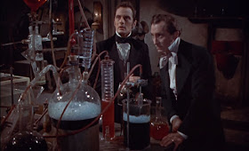 Peter Cushing and Francis Matthews in The Revenge of Frankenstein