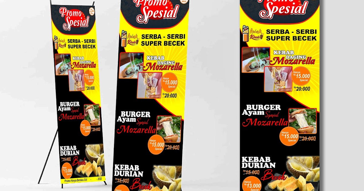 Contoh Desain Standing Banner Kebab Turki Percetakan Tanjungbalai
