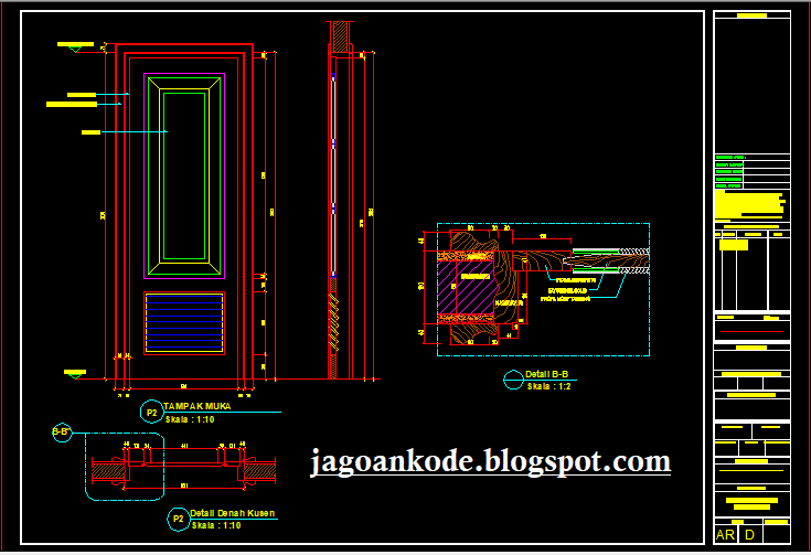 Detail Pintu Gambar Kerja Autocad File Dwg Jagoan Kode