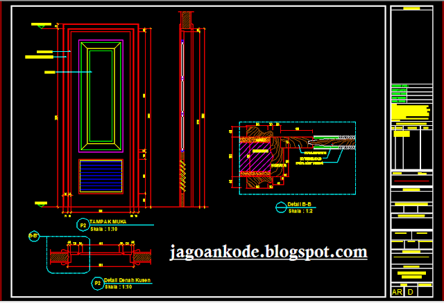 Detail pintu kayu dwg file Detail pintu kayu dwg file