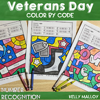 Veterans Day Color By Number Subitizing