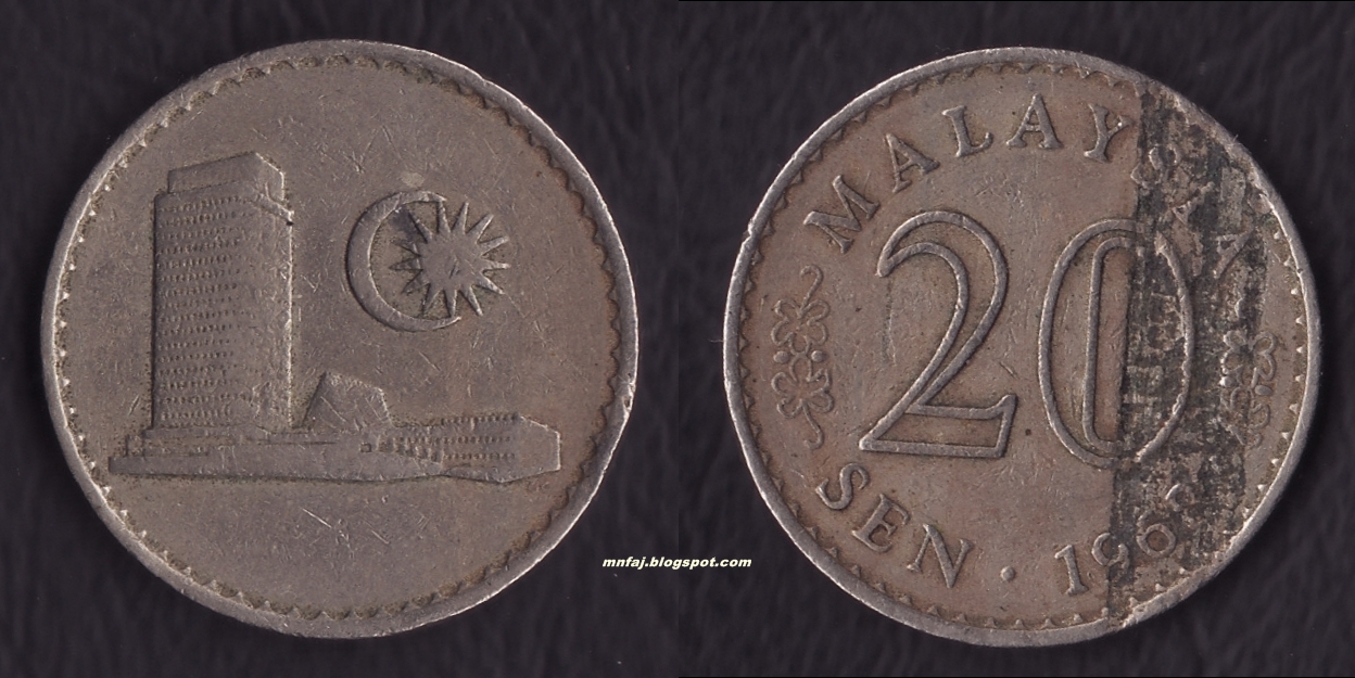 Mnfaj's Coin and Banknotes 161. 20 sen 1968 lamination error 20