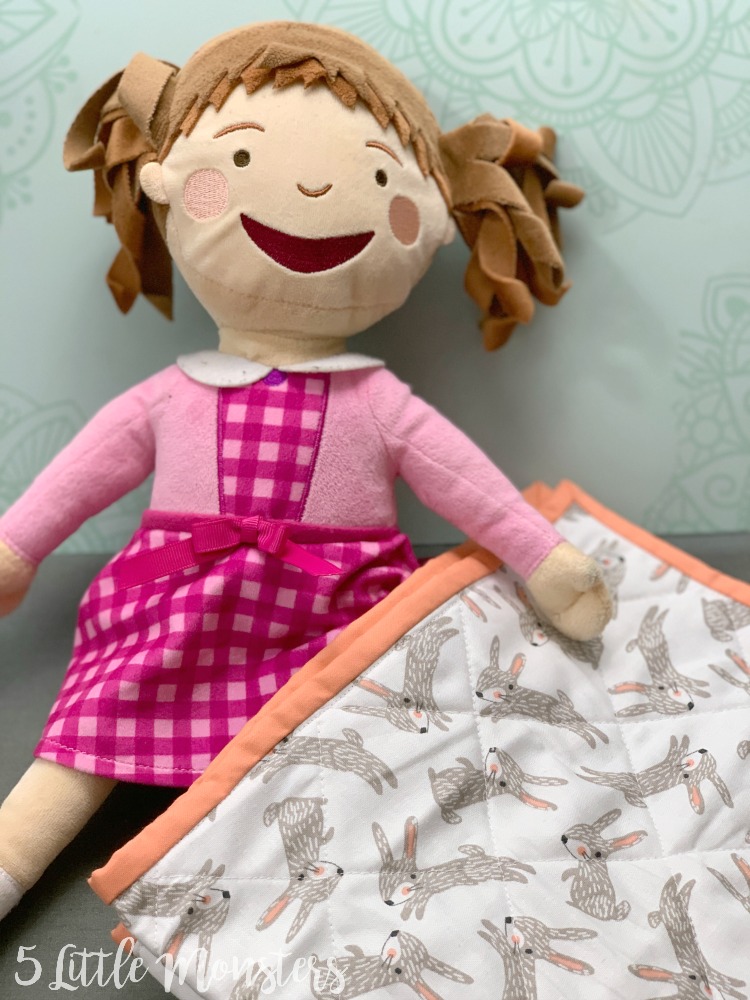 5 Little Monsters Fat Quarter Doll Quilt