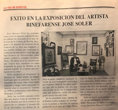 Exposición del artista local José Soler en Binéfar