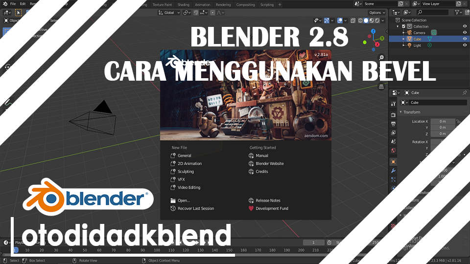 Blender 2.8 Cara Menggunakan Bevel otodidakblend