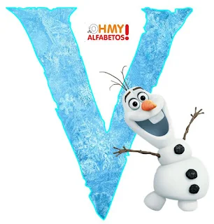 Alfabeto de Olaf de Frozen Sonriendo.