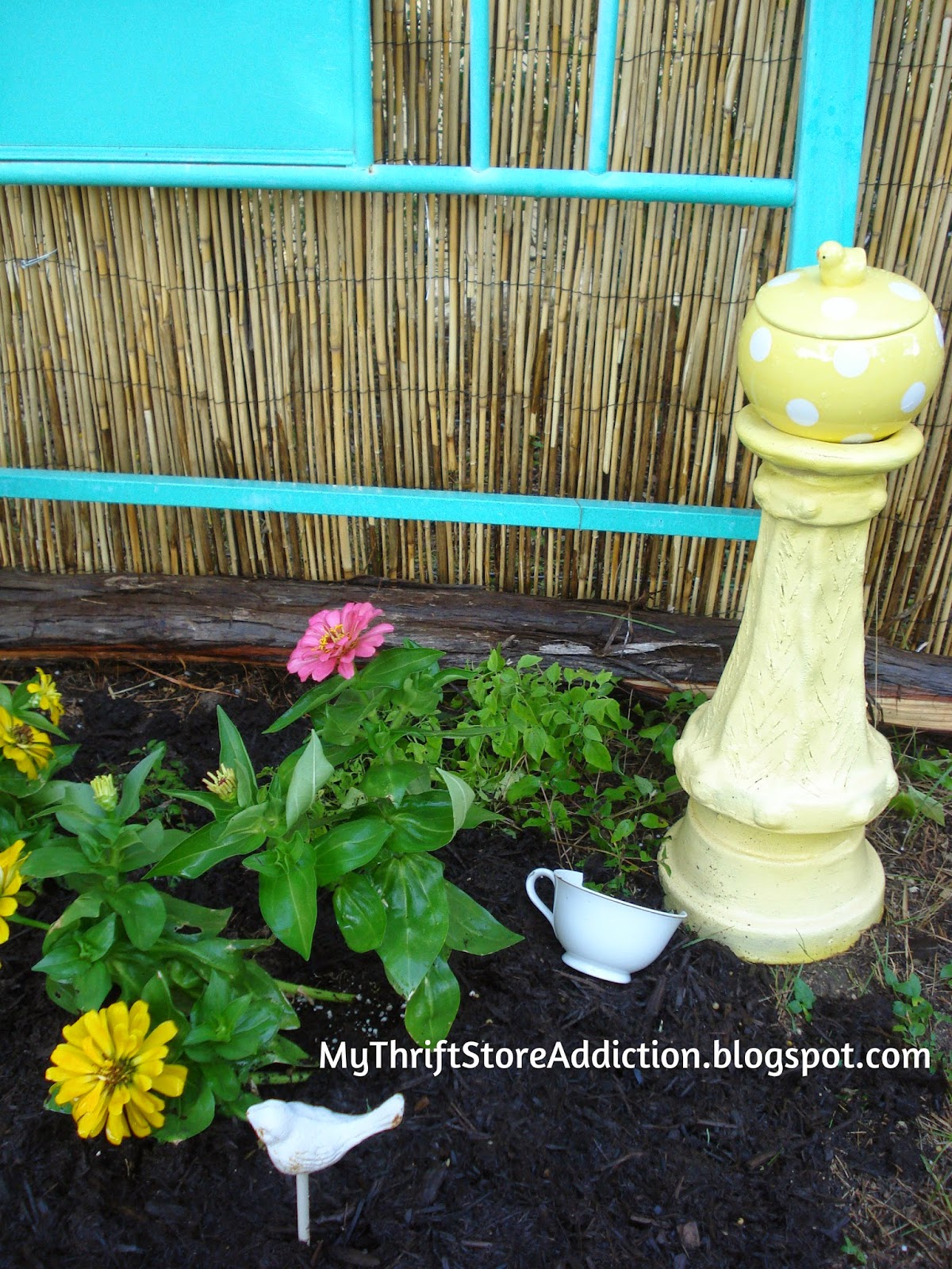 Repurposed headboard garden trellis