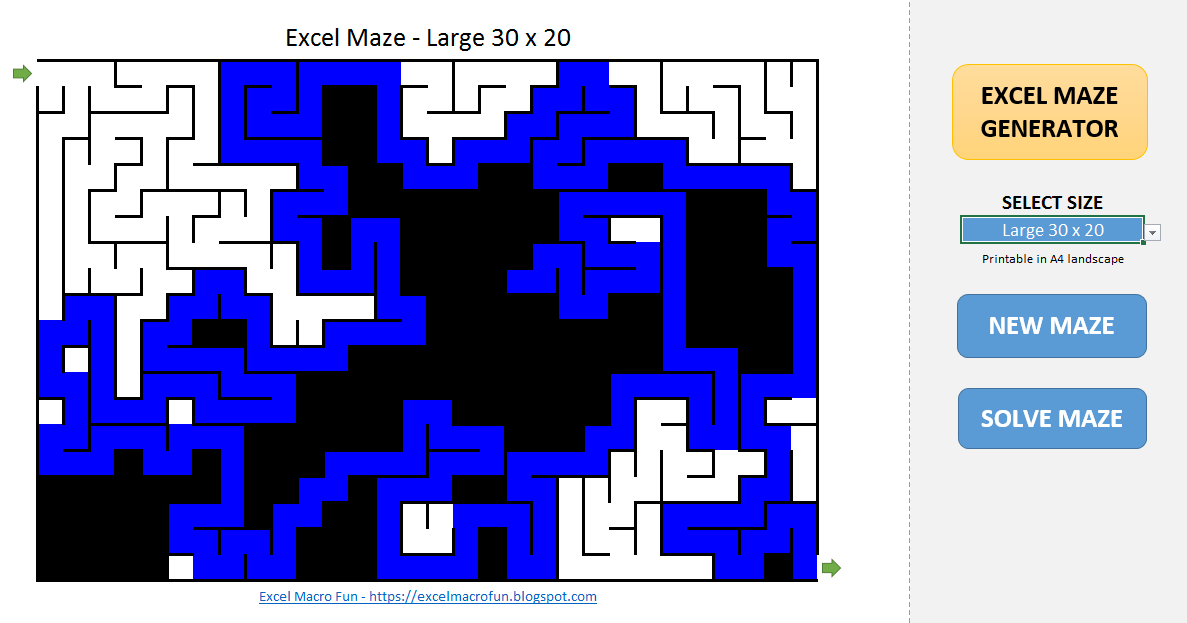 Excel Macro Fun Excel Maze Generator