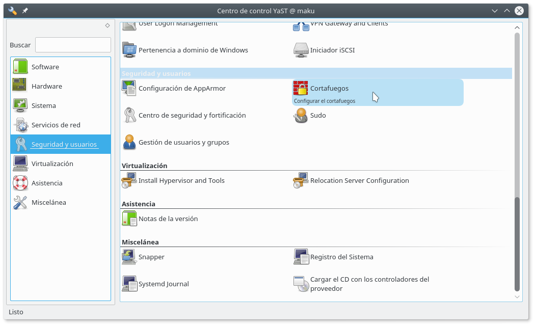 Configurar firewall en openSuse Leap 42.2