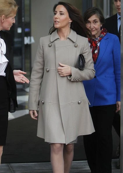 Princess Marie wore a new wool-blend knee-length coat by Paul & Joe