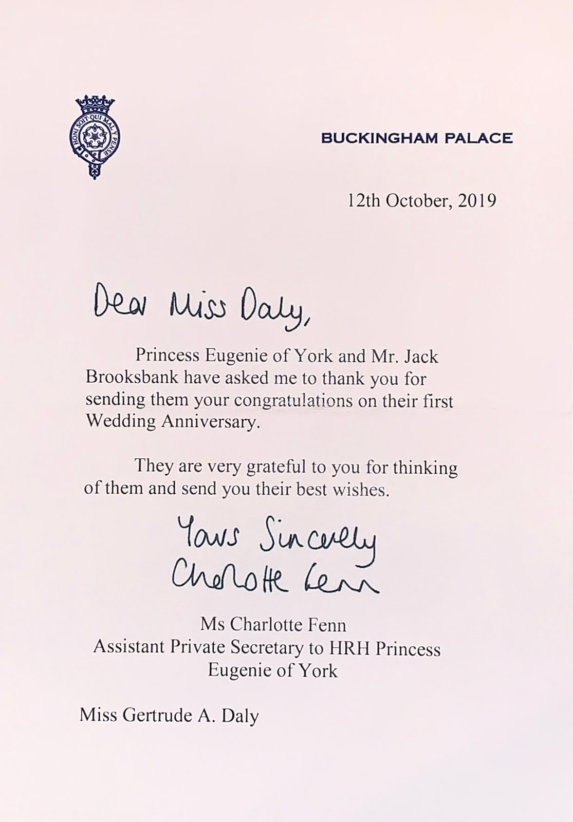 Gert's Royal Replies: Princess Eugenie & Jack Brooksbank - Wedding ...