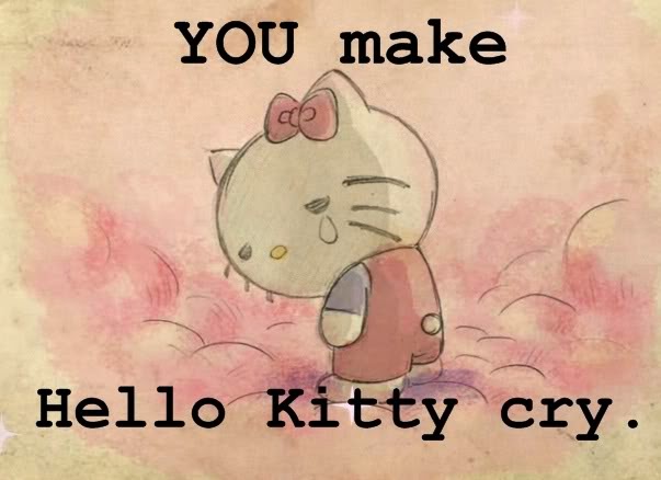 GAMBAR HELLO KITTY MENANGIS SEDIH  Gambar Animasi Hello Kitty Galau 