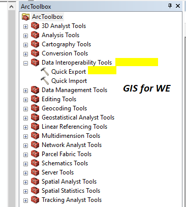 How to use Quick Export Tool in ArcToolbox ArcMap ArcGIS??