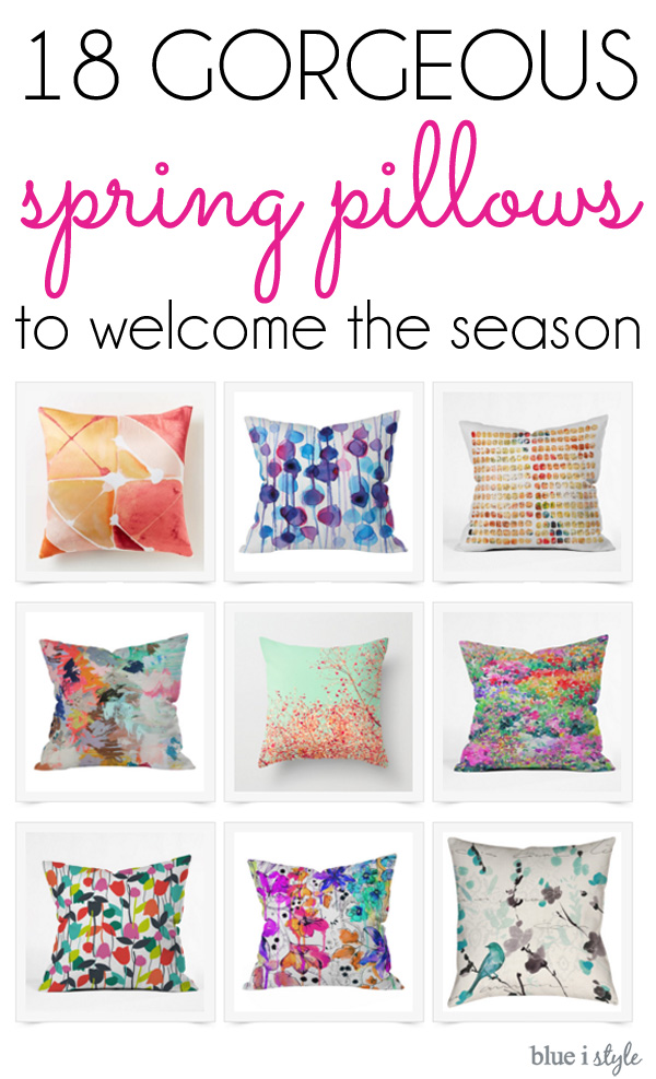 {decorating with style} 18 Spring Pillows to the Season Blue