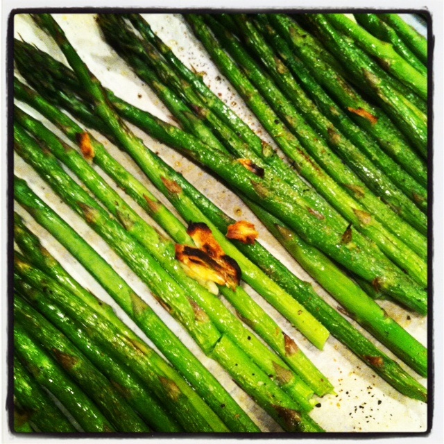 Fresh Food on Fine China Roasted Asparagus