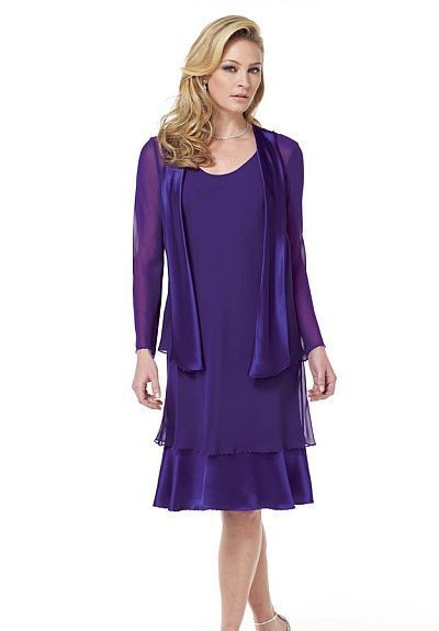 Tea Length Mother Dress: The Simple Purple Mother Of The Bride Dress