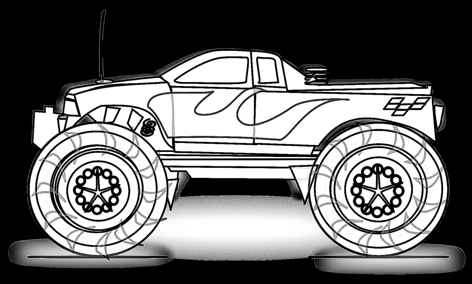 Printable For Kids Printable Monster Truck Coloring Pages