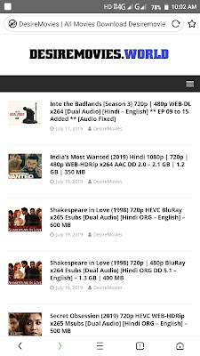 desiremovies 2019 - Download Latest Hindi Dubbed Hollywood, Bollywood Movies in HD