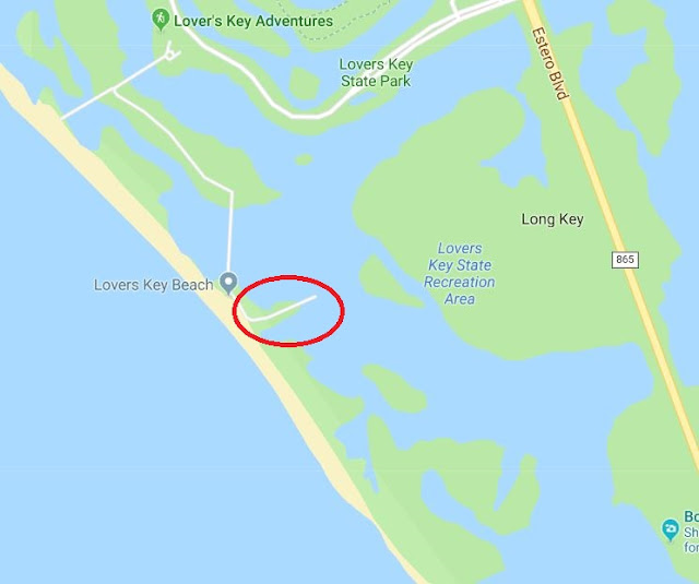 map of Lovers Key State Park Fishing Pier