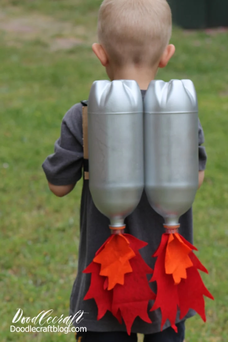 Jet Packs upcycled craft diy tutorial made from recycled 2 liter bottles and felt