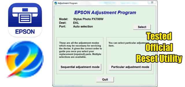 Epson Stylus Photo PX700W Adjustment program (Reset Utility)