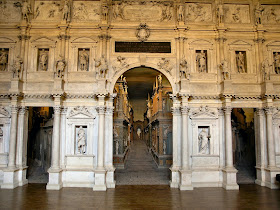 The remarkable stage set at the Teatro Olimpico made use of perspective to create a sense of realism