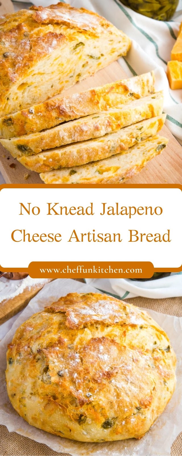 No Knead Jalapeno Cheese Artisan Bread No Knead Jalapeno Cheese Artisan Bread