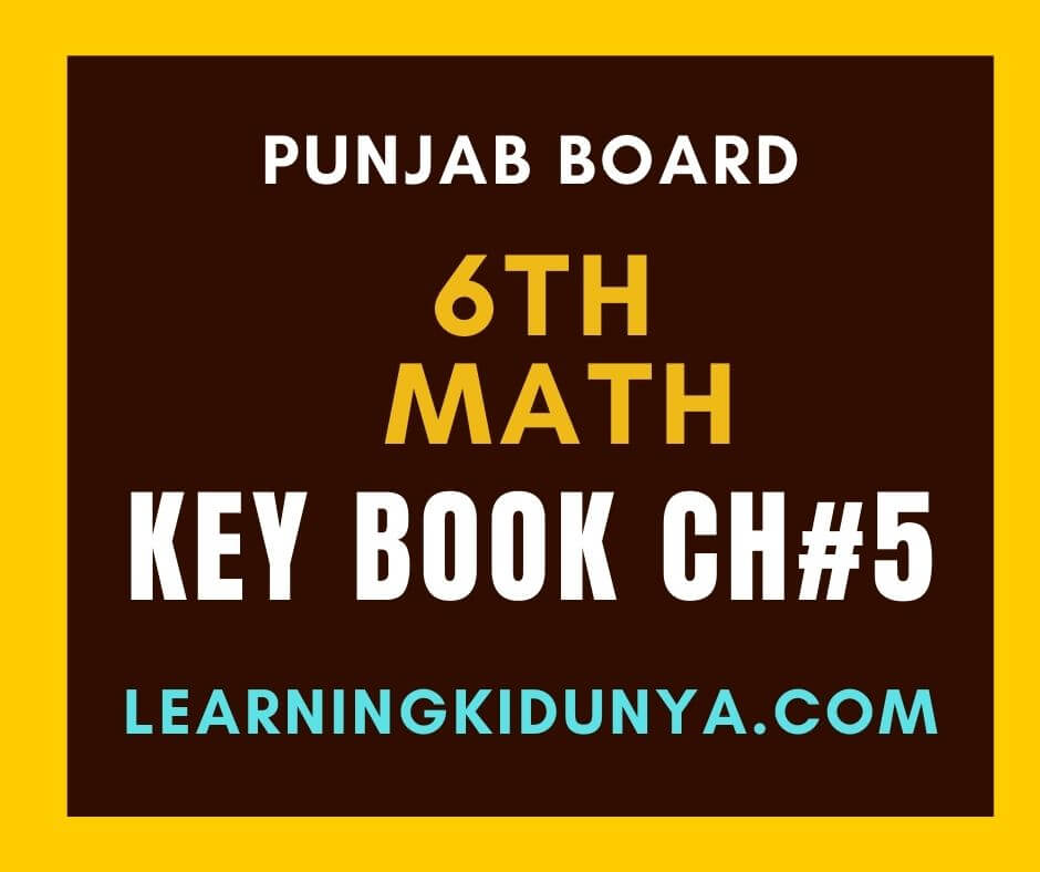 6th Class Math Solved Exercise Chapter NO 5 in pdf | 6th Class Guide | Learning ki dunya