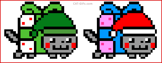 Art Christmas Cat GIF • Nyan Santa Cat and his Nyan Elf Cat are coming with presents for good Kitties Art Christmas Cat GIF • Nyan Santa Cat and his Nyan Elf Cat are coming with presents for good Kitties