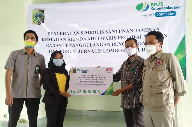 BPJamsostek serahkan santunan kematian kepada personel TRC BPBD Lotim