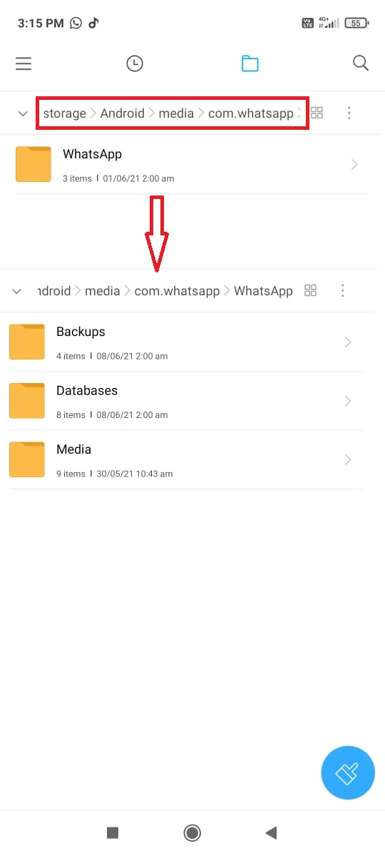 whatsapp folder location windows 10