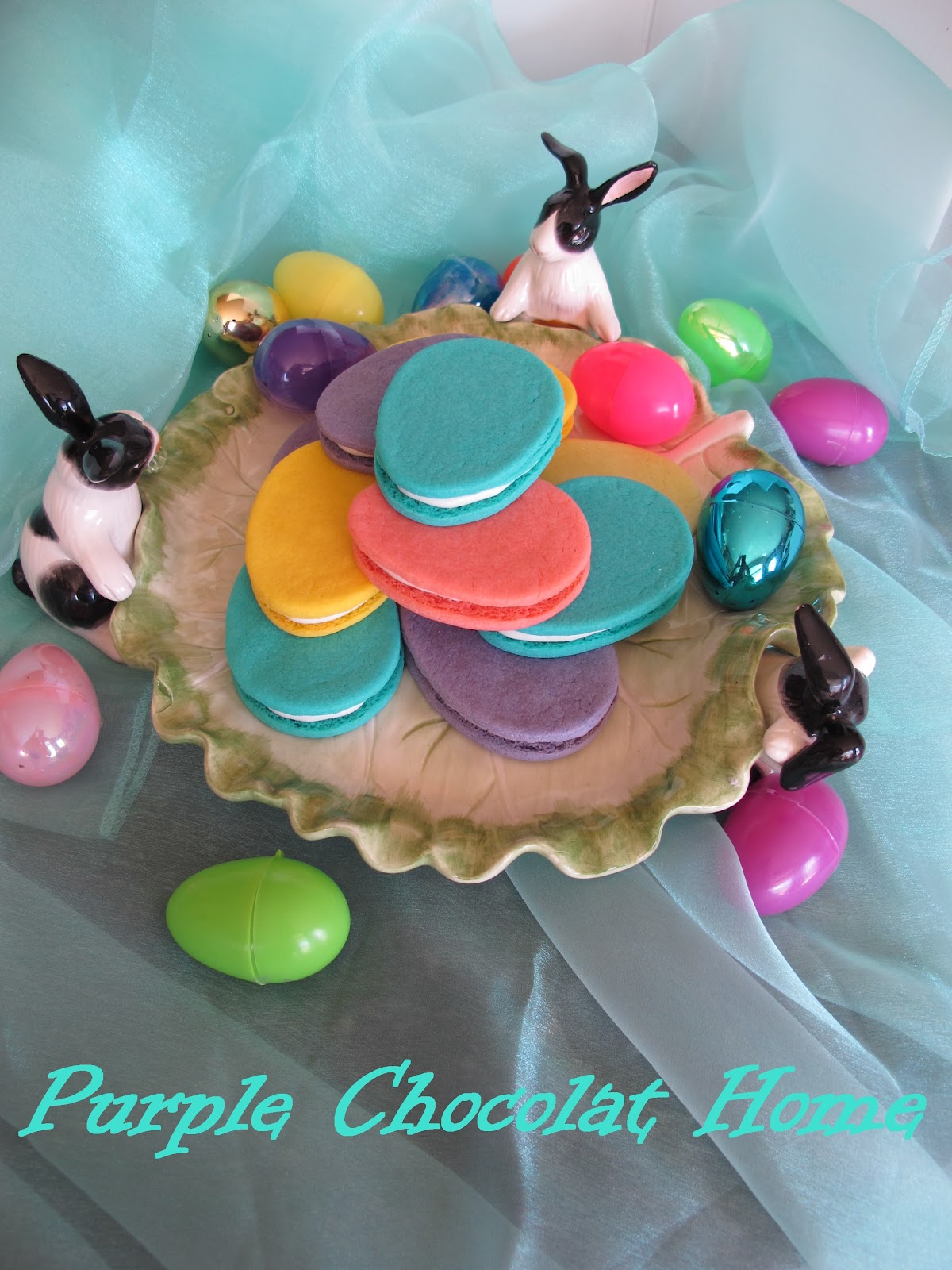 Vibrant Easter Egg Sandwich Cookies Purple Chocolat Home