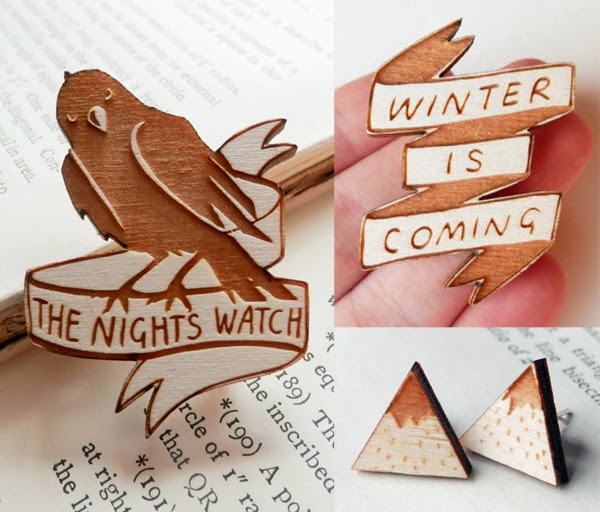 Awesome Pop Culture Wooden Jewellery by Kate Rowland.