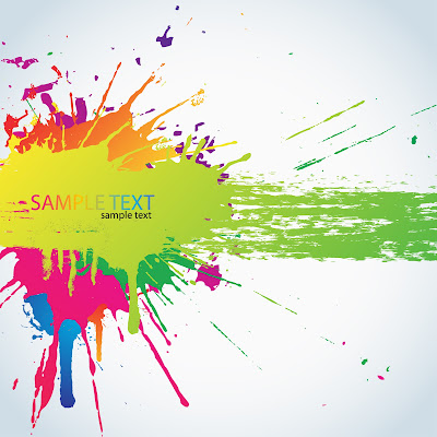 Colorful vector paint splashes