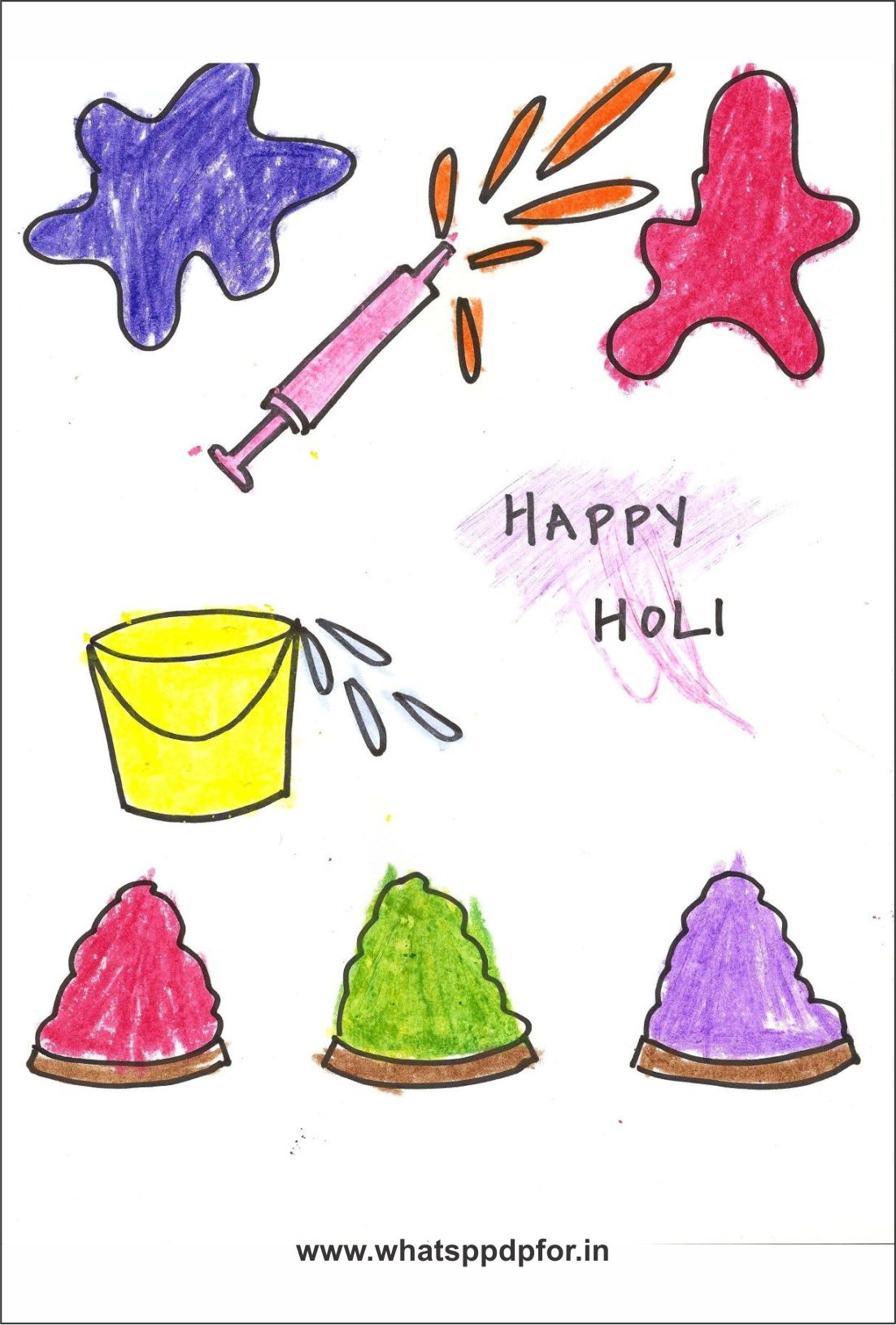 Happy Holi Drawing Images Drawing Of Holi With Colour 2021 Collection