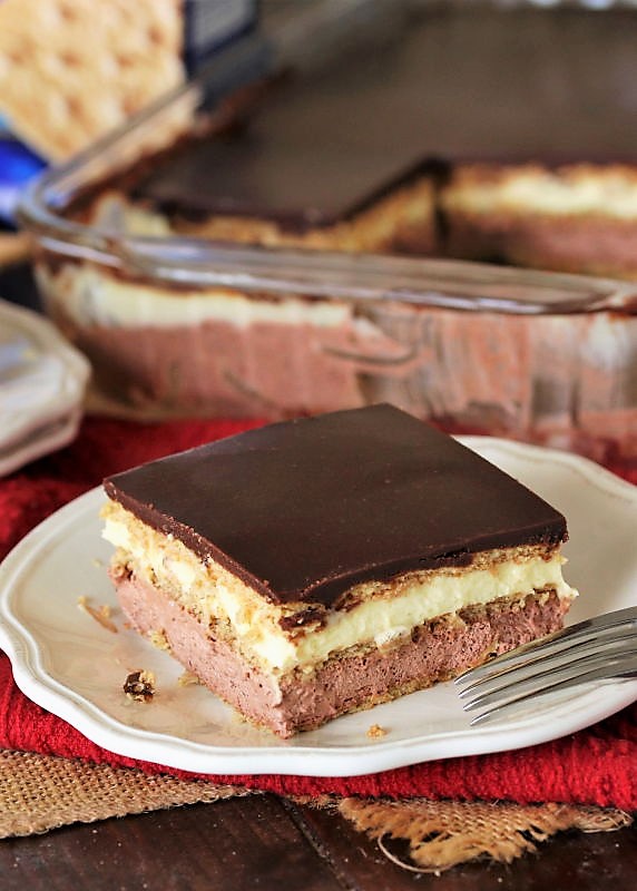 Vanilla & Chocolate NoBake Eclair Dessert The Kitchen is My Playground