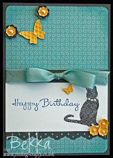 Stampin' Up! Patterned Pets Birthday Card for a Cat Lover by Bekka Prideaux www.feeling-crafty.co.uk