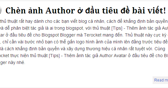 Tips  Thêm ảnh tác giả Author Avatar ở đầu tiêu đề cho Blogspot Blogger
