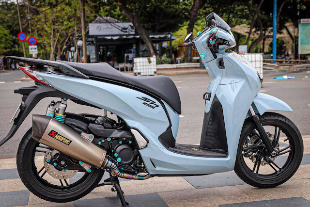 Mẫu sơn xe Honda Sh màu xanh xi măng cực đẹp - SƠN XE SÀI GÒN