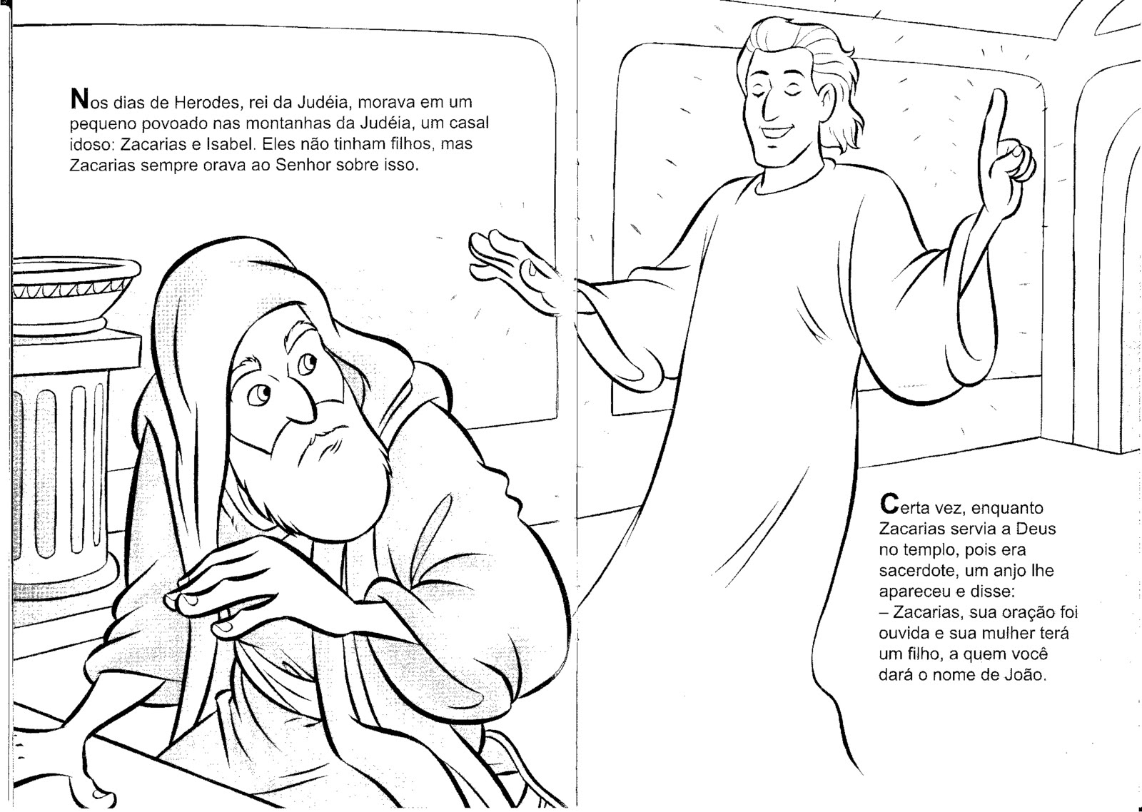 zechariah and the angel coloring pages - photo #17