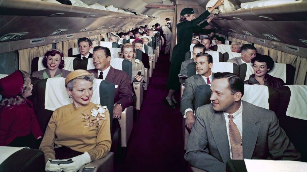 describe air travel in the 1950s