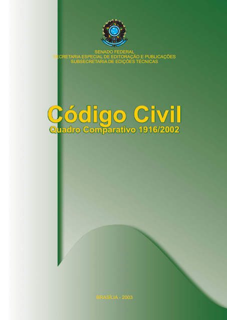 Novo código civil - quadro comparativo 1916 - 2002 - Secretaria Nacional Antidrogas - SENAD