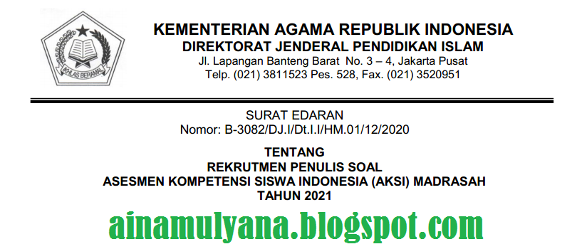 Rekrutmen Penulis Soal Aksi Madrasah Tahun 2021 Pendidikan Kewarganegaraan Pendidikan Kewarganegaraan