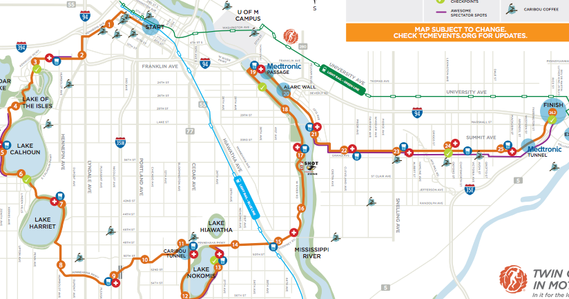 Twin Cities Marathon Course Map - Map Of New Hampshire