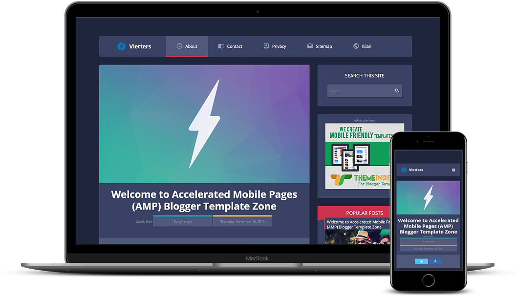 23+ Acceleration Mobile Page (AMP) Blogger Templates Download For Free vletters
