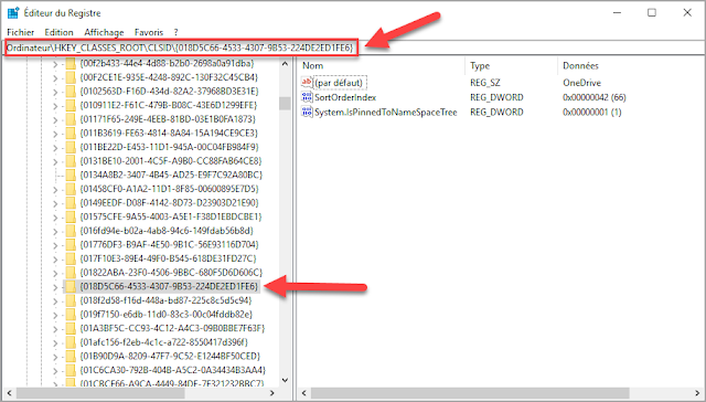 Enlever OneDrive de l'Explorateur de fichiers Windows 10 avec la base de registre Enlever, supprimer, retirer, OneDrive, Explorateur, Windows 10, base de registre, trucs et astuces, regedit