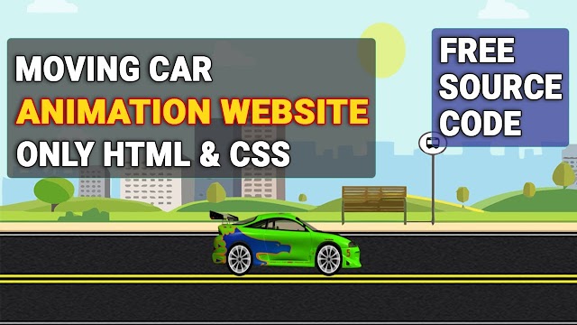 CSS Moving Car Animation Website 🔥 | Pure HTML & CSS Only | CSS Animations