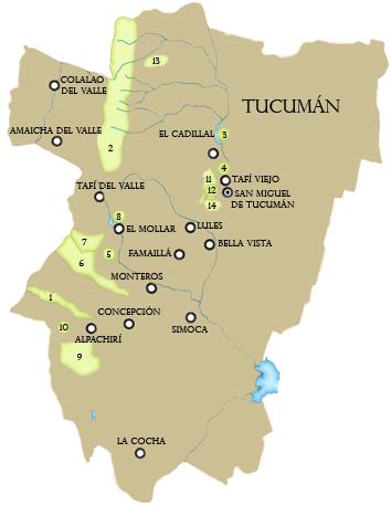 Lugares desconocidos de Tucumán: Mapa de las Reservas Naturales de Tucumán.