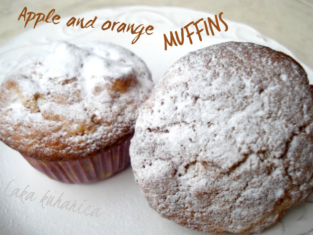 Muffini s jabukom i narančom ☆ Apple and orange muffins Apple and orange muffins by Laka kuharica: moist and delicious muffins easily prepared.