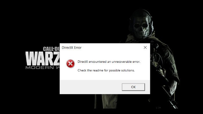 DirectX a rencontré une erreur irrécupérable